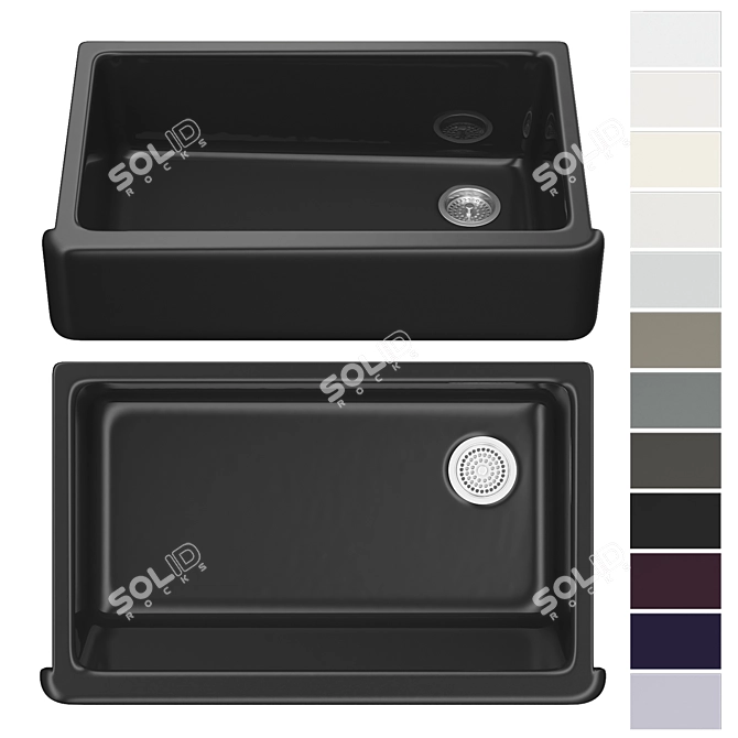 Kohler Whitehaven Enamelled Cast Iron Sink 3D model image 1