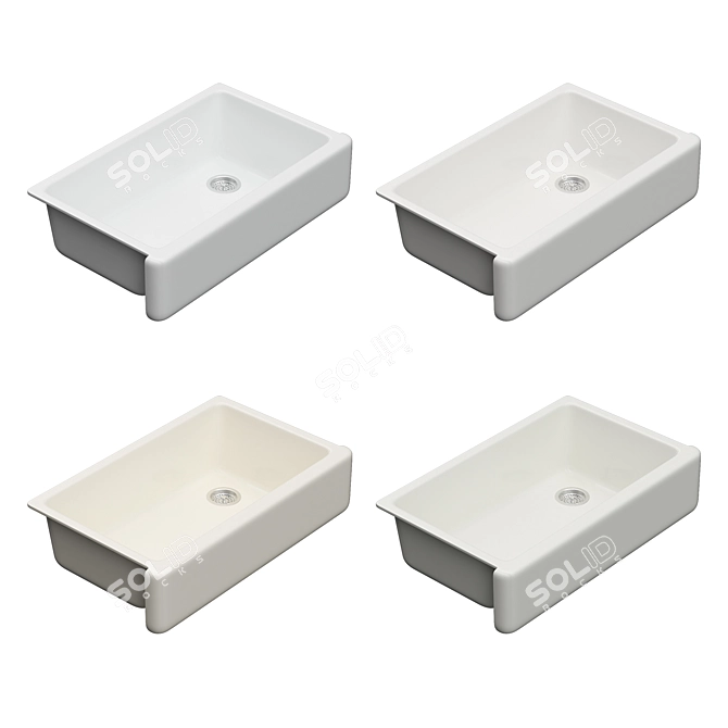 Kohler Whitehaven Enamelled Cast Iron Sink 3D model image 2