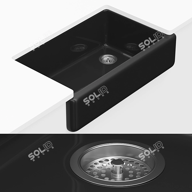 Kohler Whitehaven Enamelled Cast Iron Sink 3D model image 5