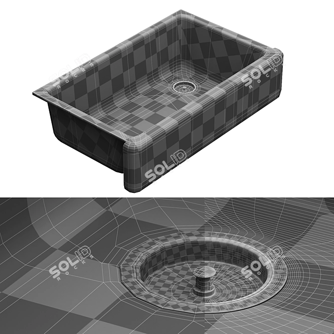 Kohler Whitehaven Enamelled Cast Iron Sink 3D model image 6