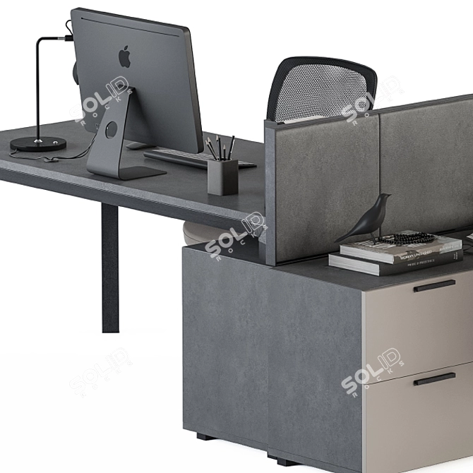 Modern Employee Set - Brown/Black 3D model image 3