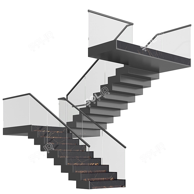 Contemporary Staircase Design 3D model image 3