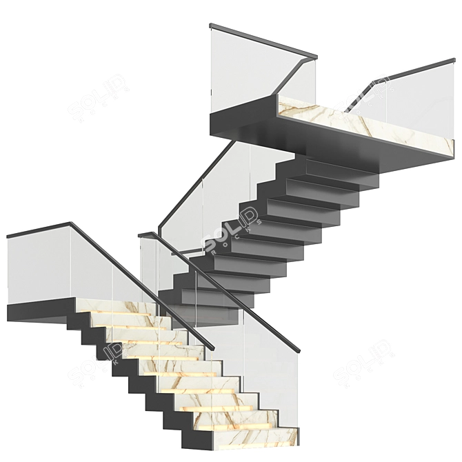 Contemporary Staircase Design 3D model image 4