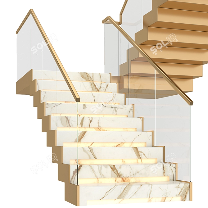 Contemporary Staircase Design 3D model image 6