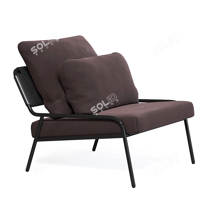 Stylish ZOE Armchairs 3D model image 1