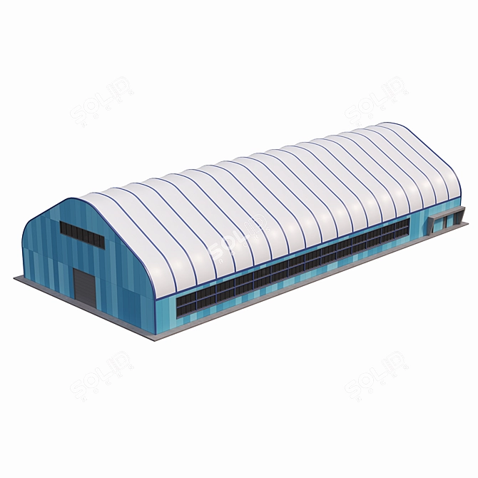 Sleek Tent Hangar - 25m x 57m 3D model image 2