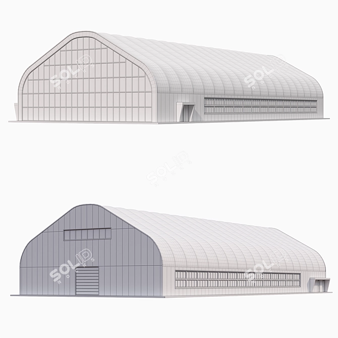 Sleek Tent Hangar - 25m x 57m 3D model image 4