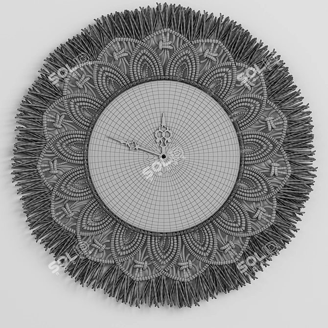 Boho Chic Macrame Clock 3D model image 4