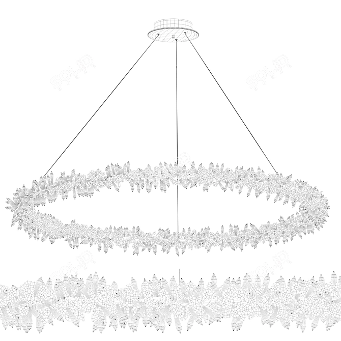 Gorgeous Crystal Ring Chandelier 3D model image 2