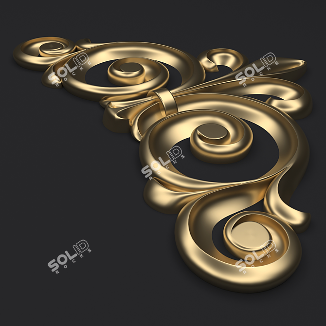 Elegant Floral 3D Ornament 3D model image 2