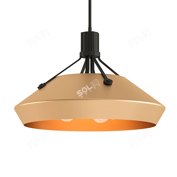 Chamfered Henry Large Pendant 3D model image 1