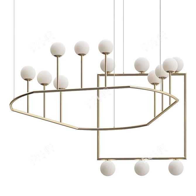 Elegant Standing Globes: Square and Stylish 3D model image 1