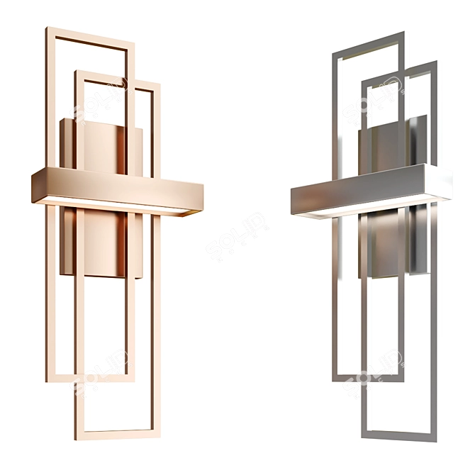 Modern Balance Beams LED Sconce 3D model image 1