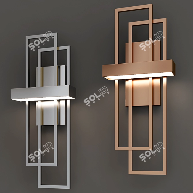 Modern Balance Beams LED Sconce 3D model image 2