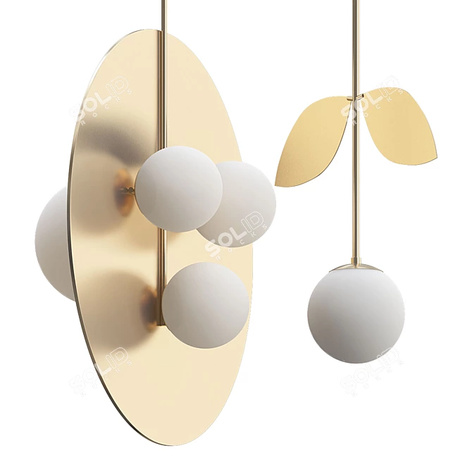 Elegant Sphere Pendant Lamps 3D model image 1