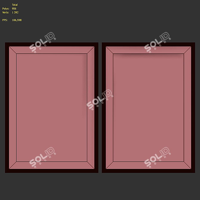 Silhouette Sunset Picture Frame Set 3D model image 7