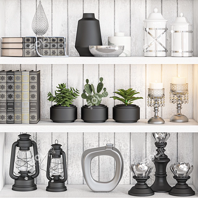 Elegant Home Decor Set 3D model image 3