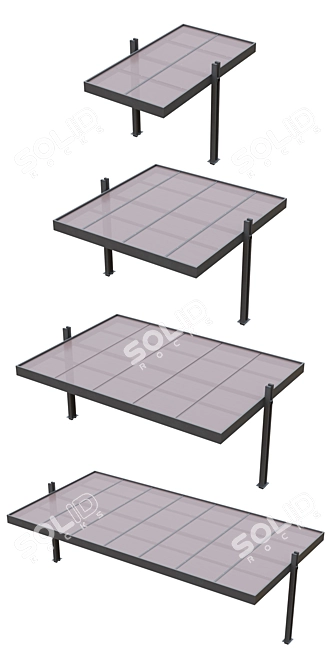 Durable Polycarbonate Carport 3D model image 4