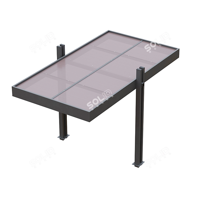 Durable Polycarbonate Carport 3D model image 6