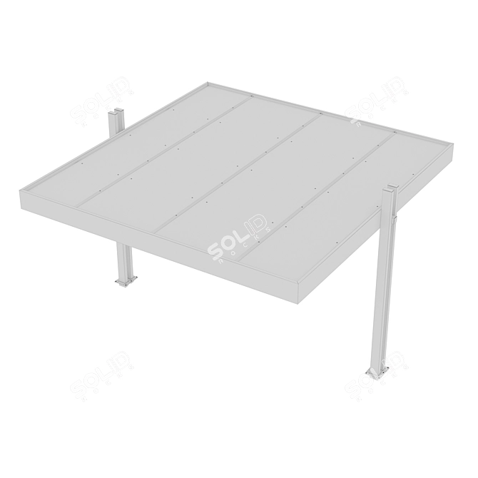 Durable Polycarbonate Carport 3D model image 7