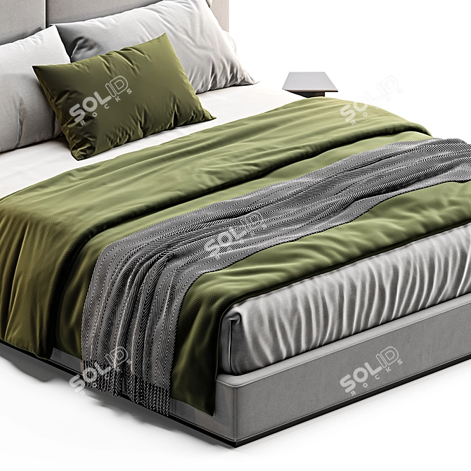 Luxurious Minotti Tatlin Ivory Bed 3D model image 3