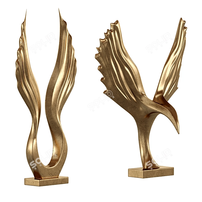 Elegance in Motion: Decor Sculpture 02 3D model image 2