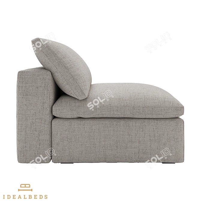 ComfortSoft Upholstered Sofa Bed 3D model image 2