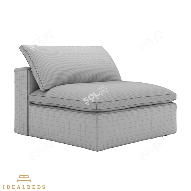 ComfortSoft Upholstered Sofa Bed 3D model image 4