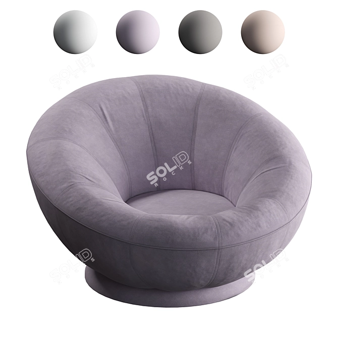 Velvet Swivel Chair: Groovy Comfort for Your Space! 3D model image 3