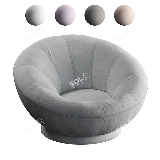 Velvet Swivel Chair: Groovy Comfort for Your Space! 3D model image 4