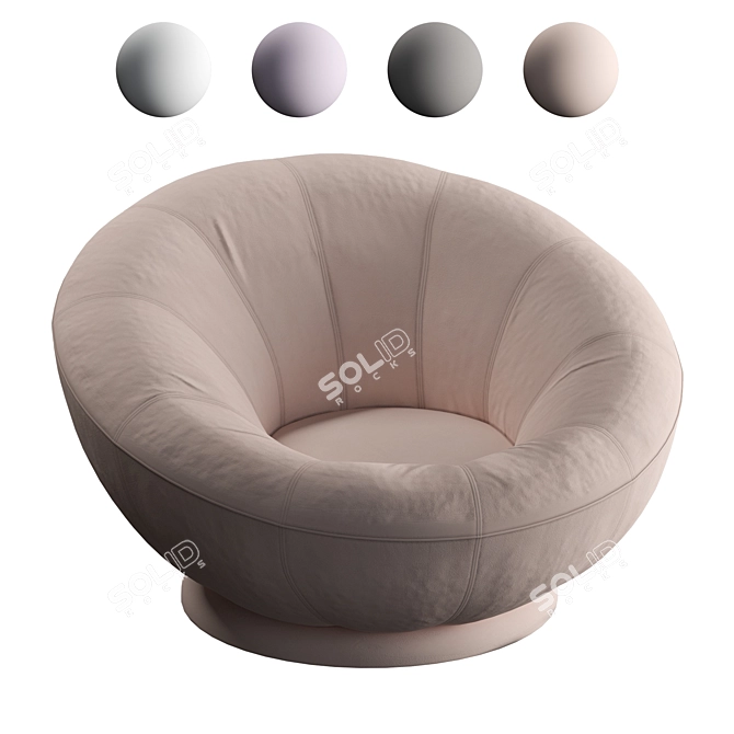 Velvet Swivel Chair: Groovy Comfort for Your Space! 3D model image 5