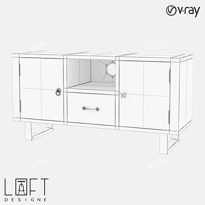 LoftDesigne 497: Stylish Mango Wood Chest of Drawers 3D model image 2