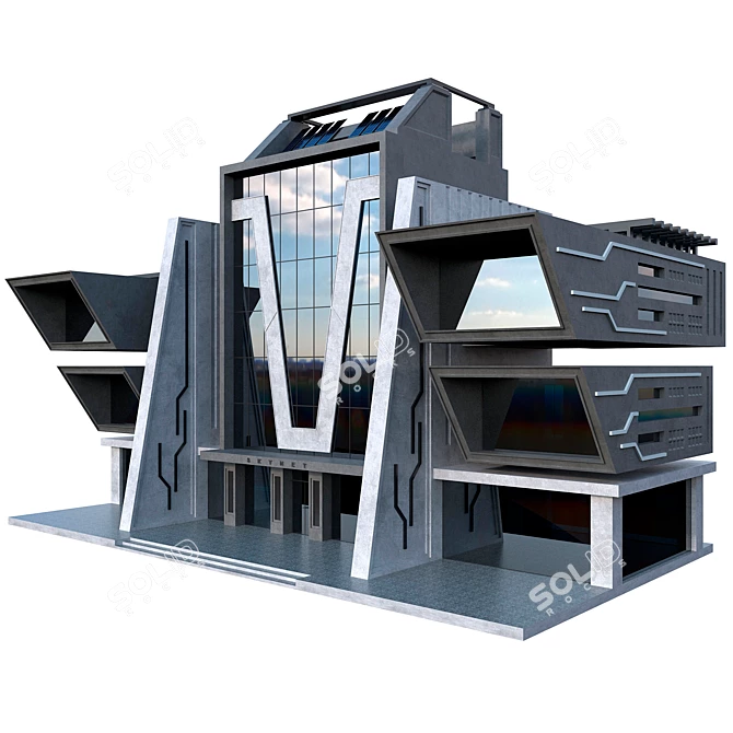 Futuristic Skynet Office 3D model image 1