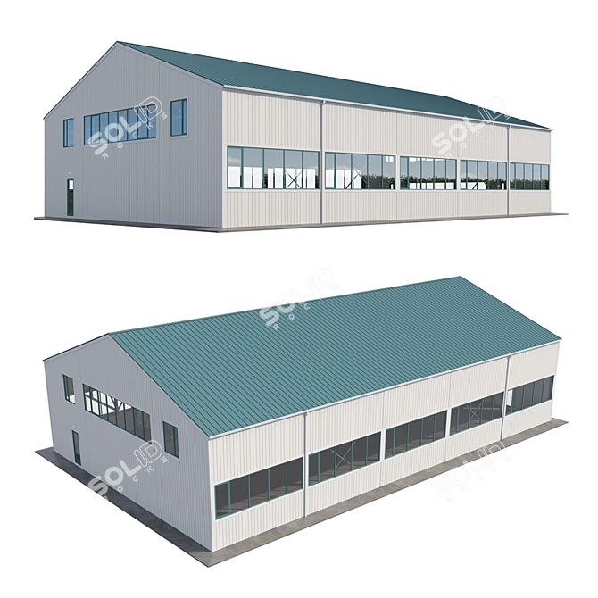 Spacious Warehouse: 18x30m 3D model image 2