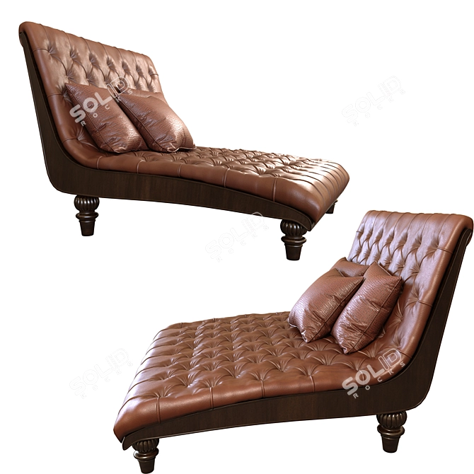 Elegant Munson Chaise Lounge 3D model image 2