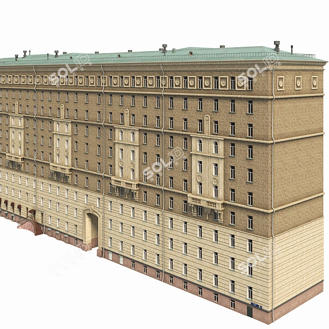 Soviet Era Residential Building 3D model image 1