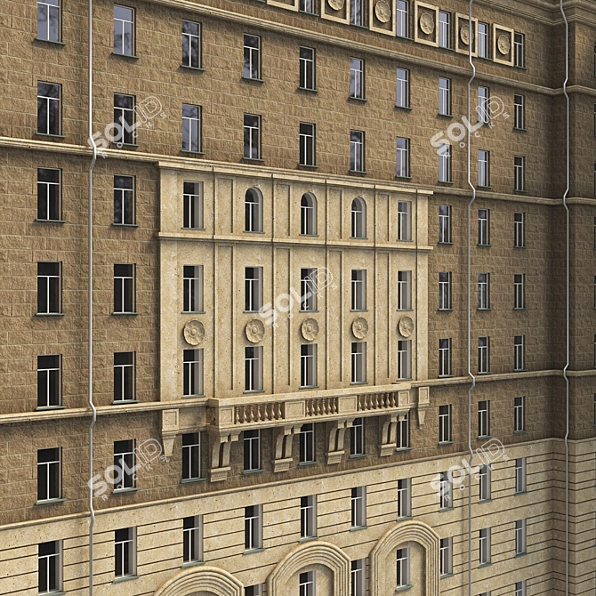 Soviet Era Residential Building 3D model image 3