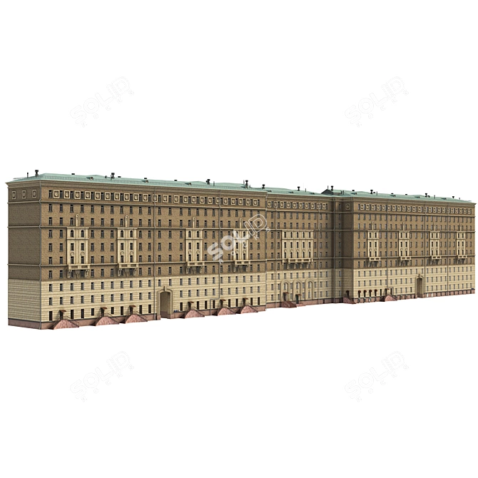 Soviet Era Residential Building 3D model image 4