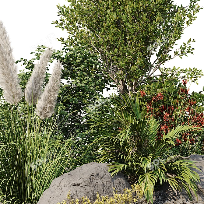 Premium Garden Plant Set 3D model image 2