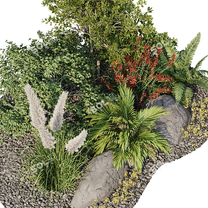 Premium Garden Plant Set 3D model image 3