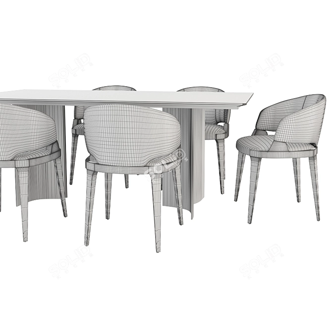 Elegant Velis Chair & Gulliwing Table 3D model image 3