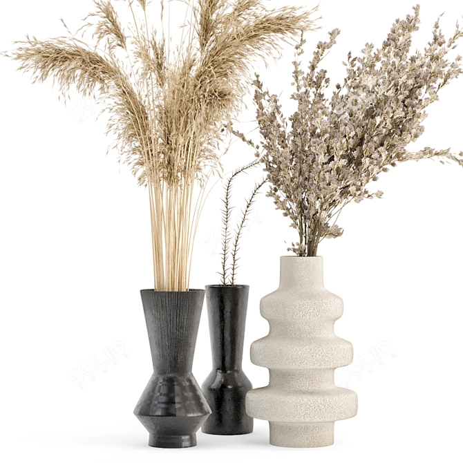 Everlasting Beauty: Dry Plants Bouquet Collection 3D model image 3