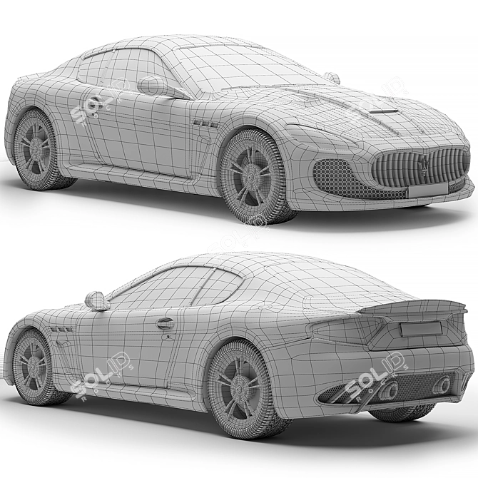 Luxury Gold Chrome Maserati Granturismo 3D model image 5