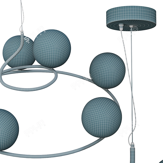 Sculptural Curved Lamp 3D model image 3