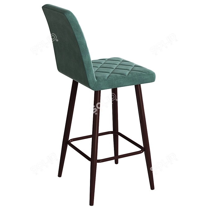 Arion Bar Hard OM - Stylish Metal Legged Upholstered Stool 3D model image 2