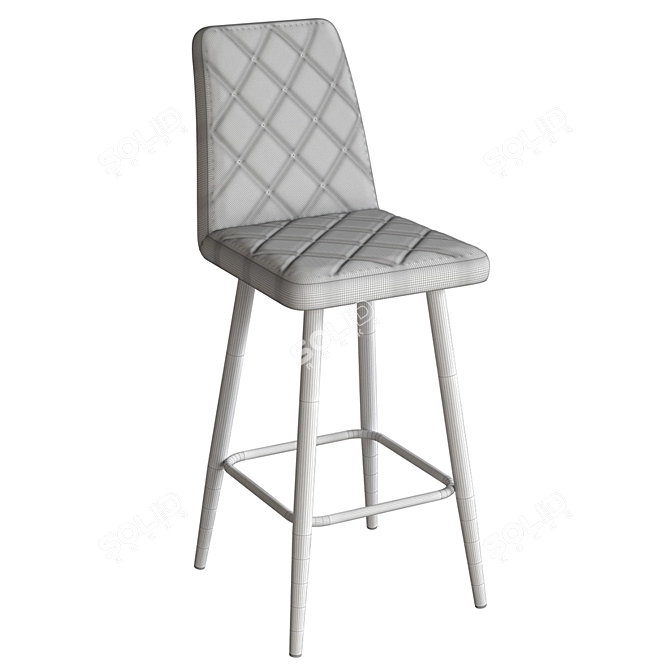 Arion Bar Hard OM - Stylish Metal Legged Upholstered Stool 3D model image 5