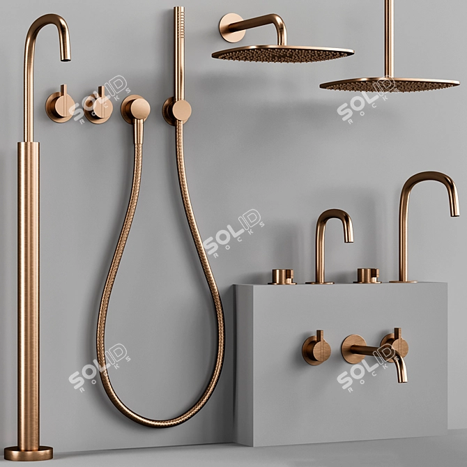 COCOON PB Luxury Bathroom Faucet Set 3D model image 3