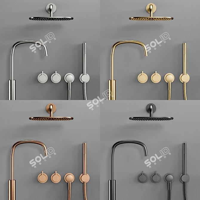 COCOON PB Luxury Bathroom Faucet Set 3D model image 5