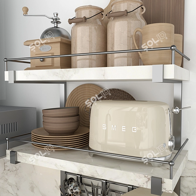 Versatile Kitchen Set: High-Quality, Compatible & Stylish 3D model image 4