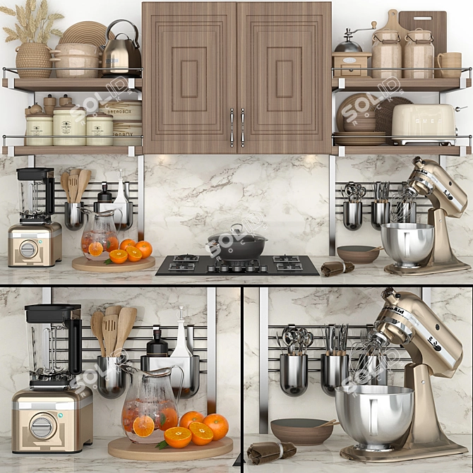 Versatile Kitchen Set: High-Quality, Compatible & Stylish 3D model image 6